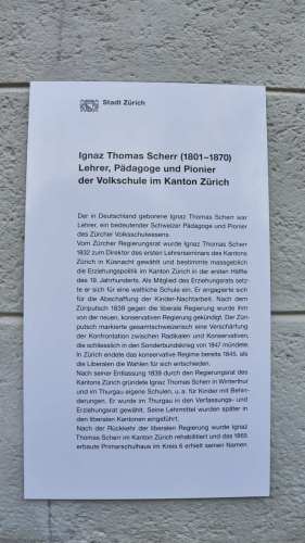 Die Gedenktafel für Ignaz Thomas Scherr